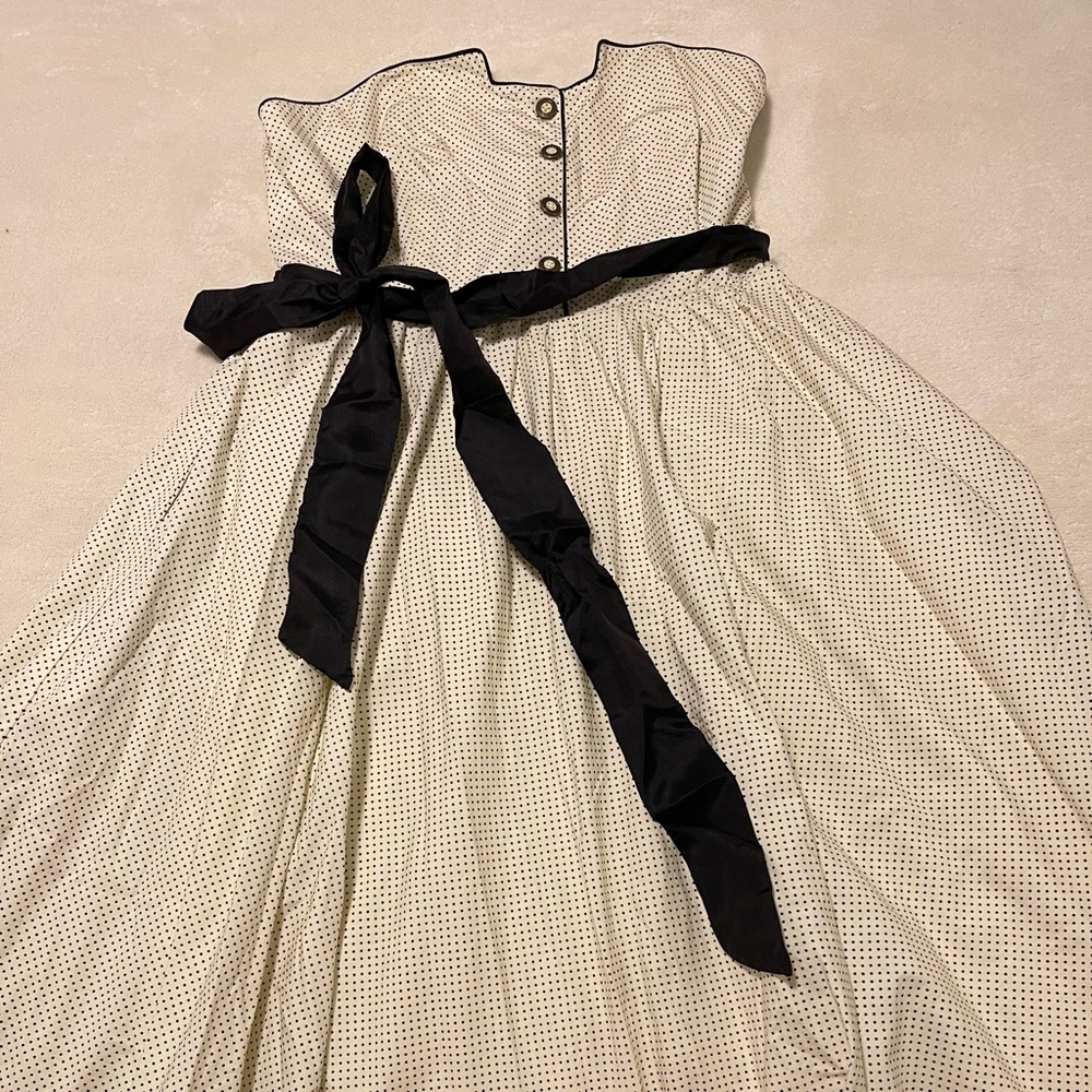 Anthropologie Strapless Black and White Dress